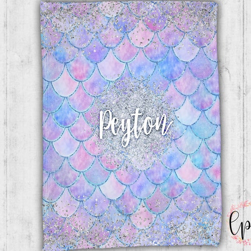 Personalized Mermaid Blanket Baby Blanket Mermaid Scale Etsy