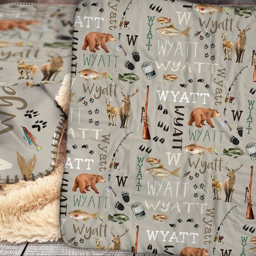 Personalized Hunting Fishing Blanket Custom Hunting Baby Etsy