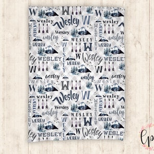 Personalized Baby Blanket - Mountain Baby Blanket - Personalized Blanket - Adventure Baby Blanket - Custom Baby Name Blanket
