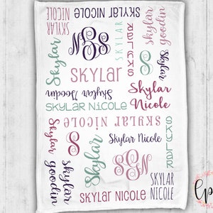 Personalized Baby Name Blanket - Baby Blanket - Name Pattern Blanket - Personalized Baby Blanket - Baby Shower Gift - Throw Blanket