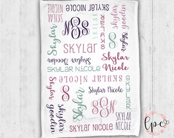 Personalized Baby Name Blanket - Baby Blanket - Name Pattern Blanket - Personalized Baby Blanket - Baby Shower Gift - Throw Blanket