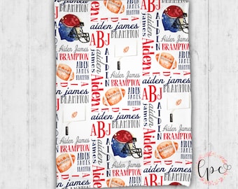 Personalized Football Blanket - Football Personalized Blanket - Football Baby Blanket - Foot ball Sports Blanket - Personalized Baby Blanket