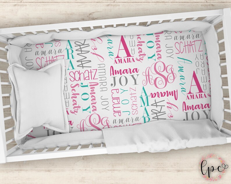 Personalized Crib Sheet Name Pattern Crib Sheet Etsy
