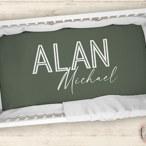 Personalized Crib Sheet -  Name Crib Sheet - Personalized Baby Fitted Crib Sheet - Baby Shower Gift - Personalized - Crib Sheet - Modern