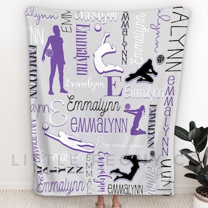 Personalized Volleyball Blanket - Volley Ball Blanket for Girls - Custom Volleyball Blanket - Personalized Volleyball Name Blanket for Girls