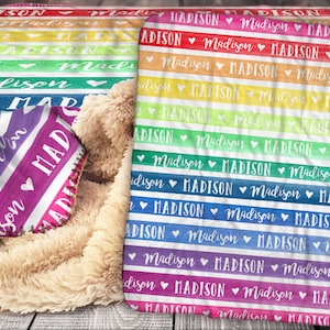 Personalized Name Blanket - Rainbow Name Sherpa Throw Blanket - Personalized Name Blanket - Personalized Baby Blanket - Rainbow Baby Blanket