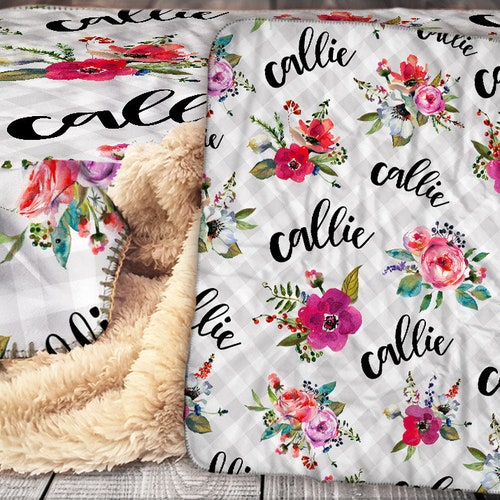 Personalized Name Blanket Sherpa Throw Blanket Name Etsy