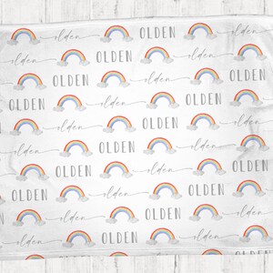 Personalized Baby Name Blanket - Rainbow Baby Blanket - Name Pattern Blanket - Personalized Baby Blanket - Baby Shower Gift - Throw Blanket