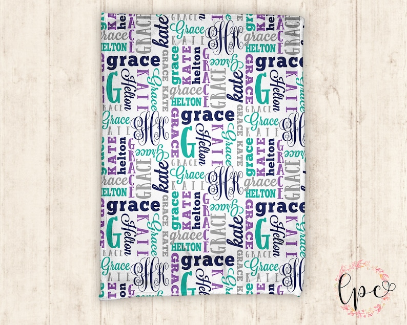 Personalized Baby Name Blanket Baby Blanket Name Pattern Etsy