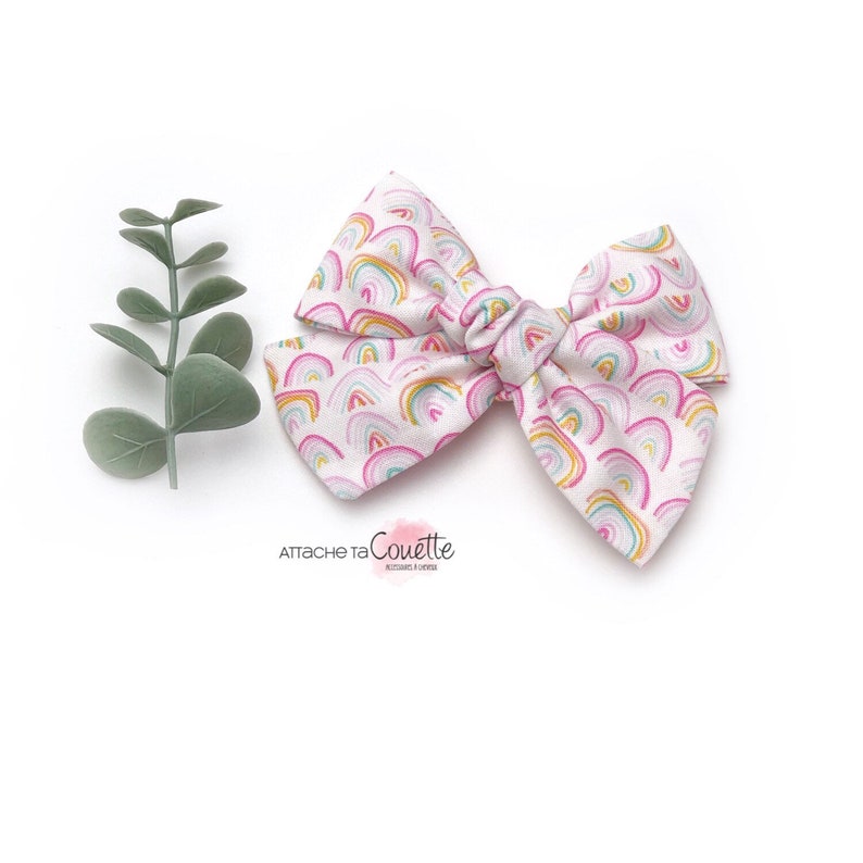 Accessories for baby to adult hair clip or elastic Arcs on headband Pinwheel hair bow cotton peacock color whit rainbow