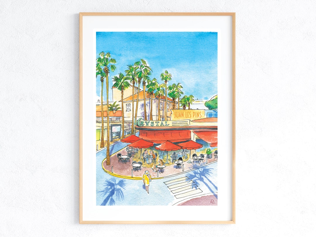 Juan Les Pins Le Crystal Bar Côte D'azur Print Souvenir Etsy