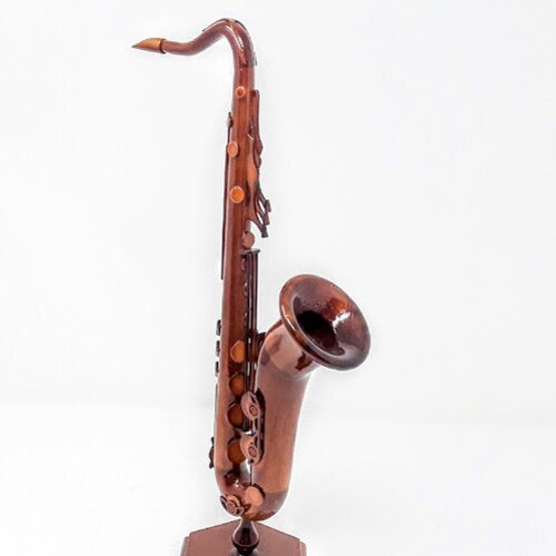 Saxophone Wooden Model Made of Mahogany Wood Etsy