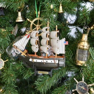 Wooden USS Constitution Model Ship Christmas Tree Ornament - Etsy