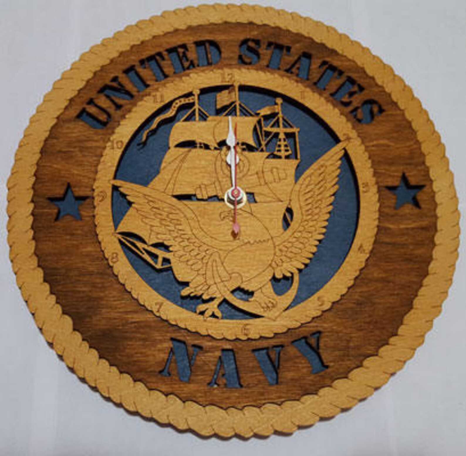 United States Navy Ship Clock Wooden Model Etsy