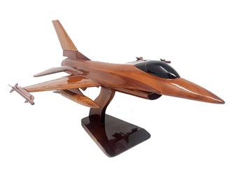 F16 Falcon Wooden Model -Made Of Mahogany Wood