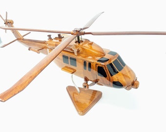 SH60 Seahawk Wooden Model Helicopter - Made of Mahogany Wood