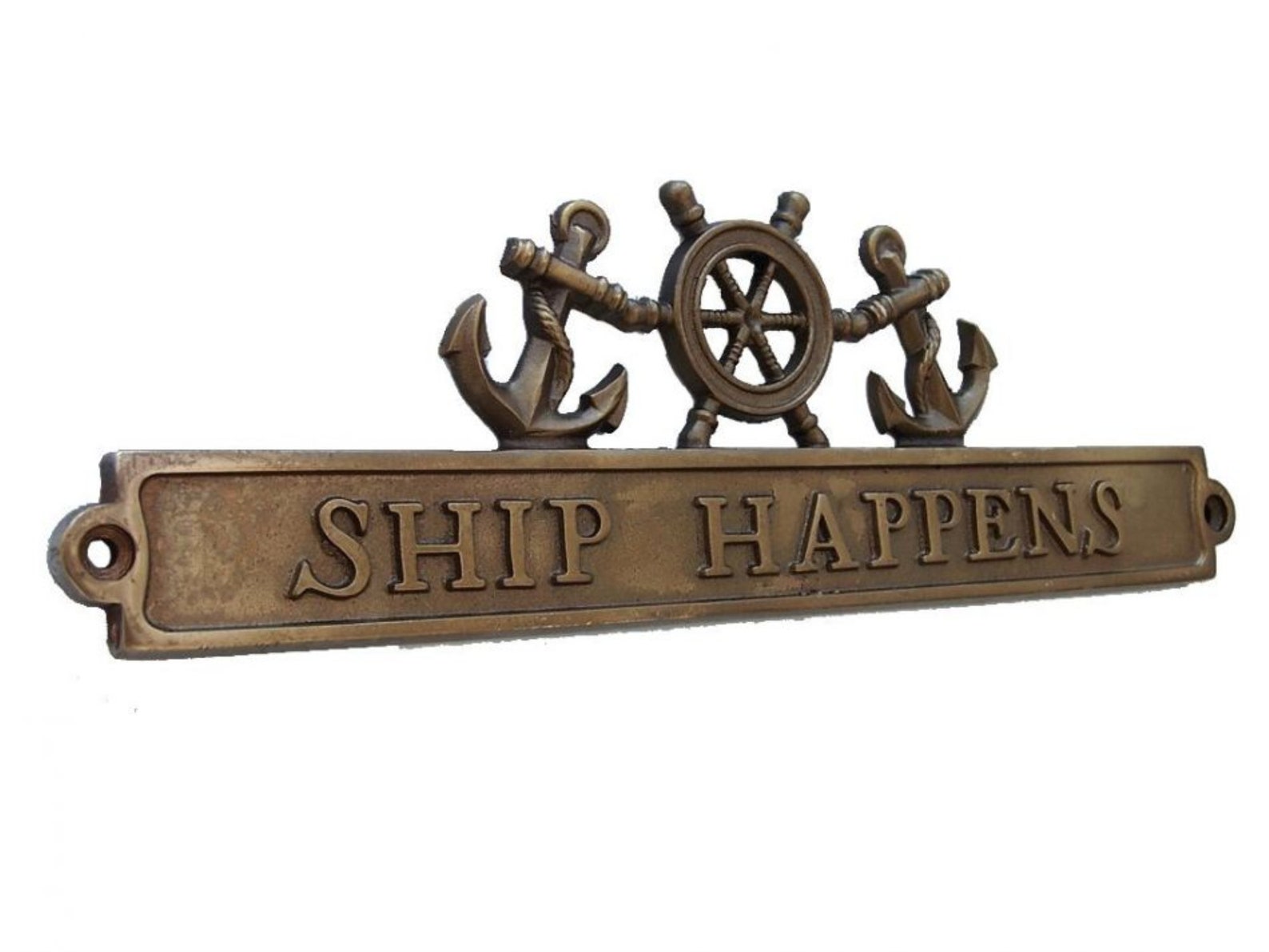Ship Happens Sign With Ship Wheel and Anchors 12 - Etsy