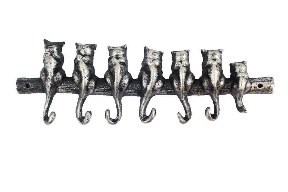 Cast Iron Cat Wall Hooks 13 Etsy