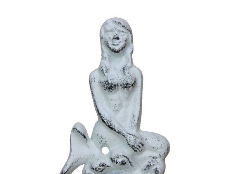 Whitewashed Cast Iron Wall Mounted Mermaid Bottle Opener Etsy