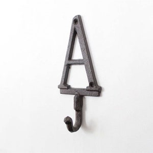 Cast Iron Letter A Alphabet Wall Hook 6 - Etsy
