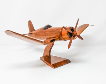 Corsair F4U Airplane Wooden Model - Made of Mahogany Wood