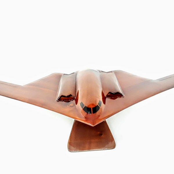 B2 Spirit Stealth Bomber Wooden Model - Made of Mahogany Wood