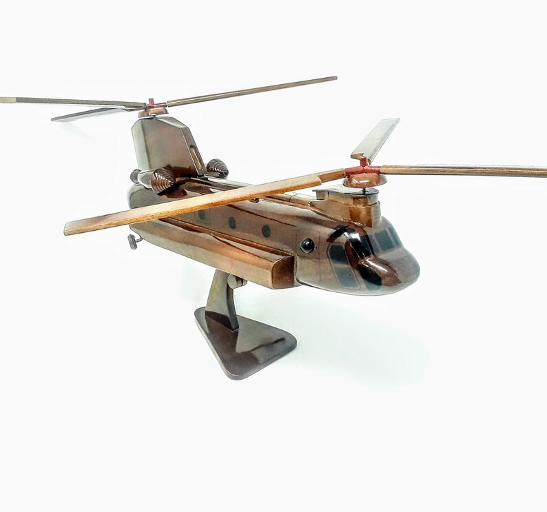 CH47 Chinook Wooden Model Helicopter Made of Mahogany Wood Etsy