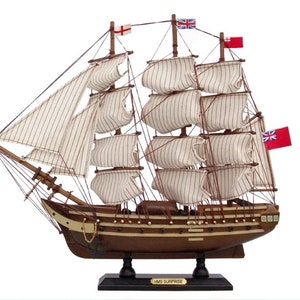 Wooden Master And Commander HMS Surprise Tall Model Ship 14"