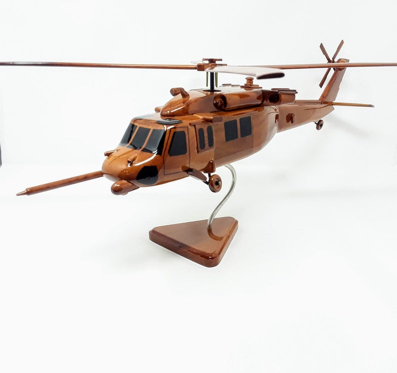 MH60 Wooden Model Helicopter ModelMade of Mahogany Wood Etsy