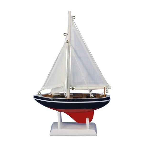 Wooden Endeavour Model Sailboat Decoration 9"