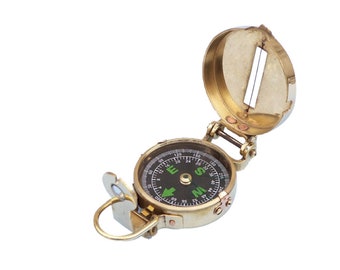 Solid Brass Military Compass 4"