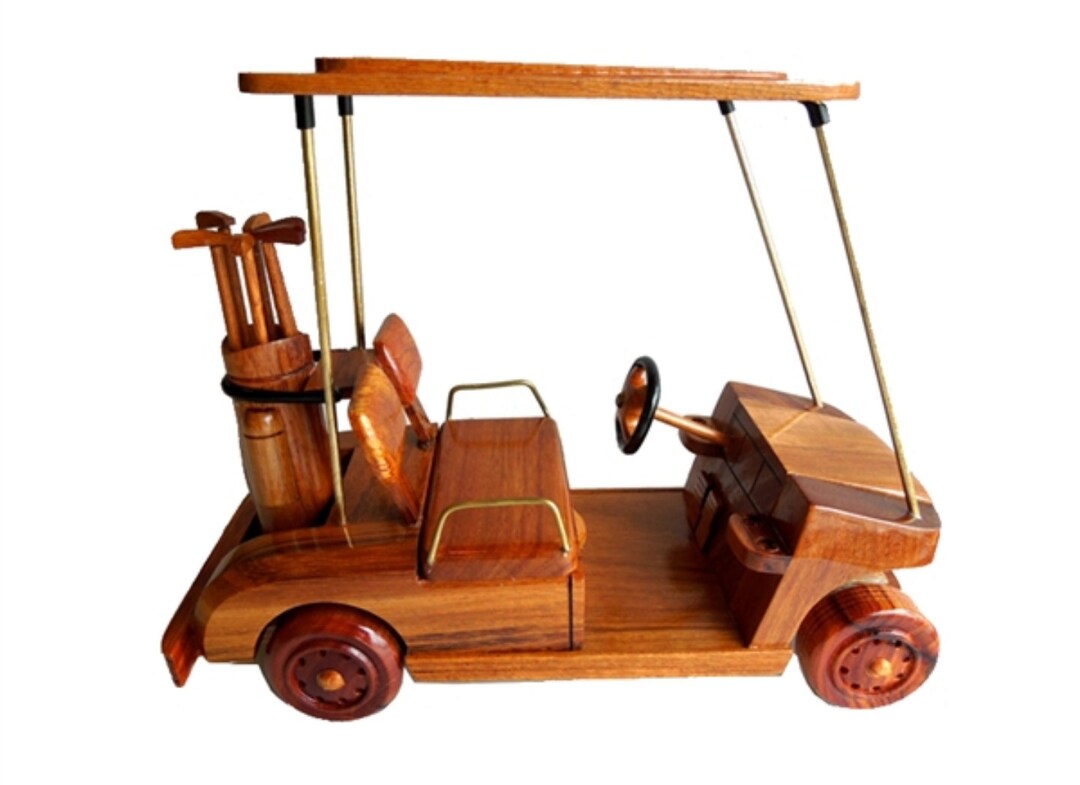 Wooden Model Golf Cart Made of Mahogany Wood Etsy