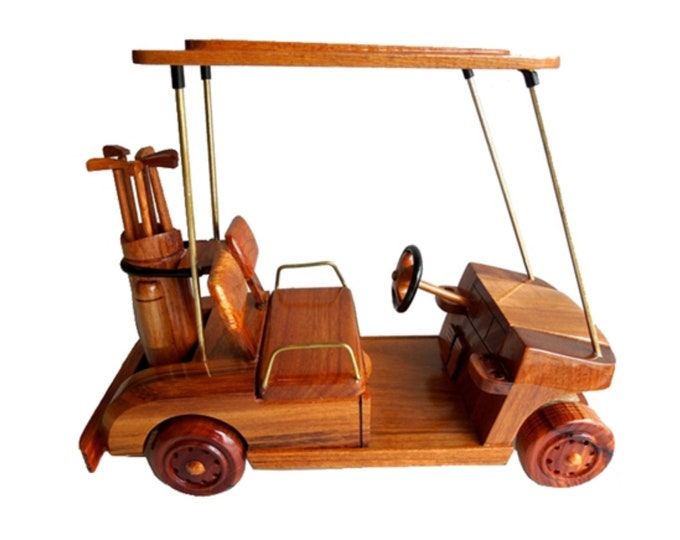 Wooden Model Golf Cart Made of Mahogany Wood Etsy