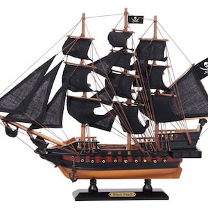 Wooden Black Pearl Black Sails Limited Model Pirate Ship 15"