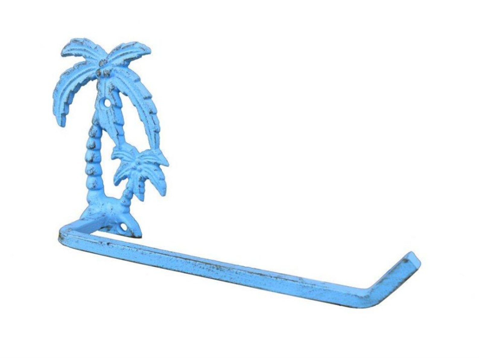 Rustic Light Blue Cast Iron Palm Tree Toilet Paper Holder Etsy