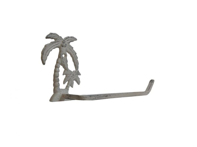 Aged White Cast Iron Palm Tree Toilet Paper Holder 10 Etsy