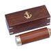 Hampton Nautical Brass & Wood Spyglass Telescope - 15 Inch Classic Telescope With Rosewood Box