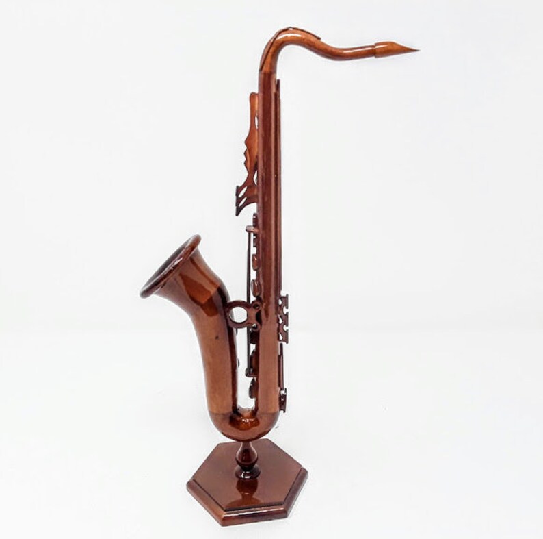 Saxophone wooden model Made of Mahogany Wood Etsy Polska