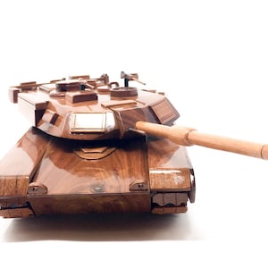 M1A1 Abrams Tank Wooden Model - Made of Mahogany Wood