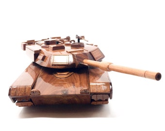 M1A1 Abrams Tank Wooden Model - Made of Mahogany Wood