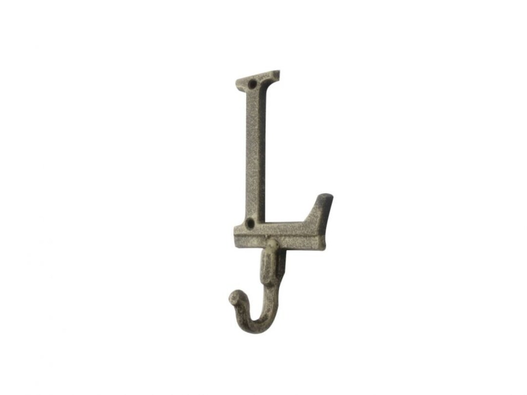 Rustic Gold Cast Iron Letter L Alphabet Wall Hook 6 - Etsy