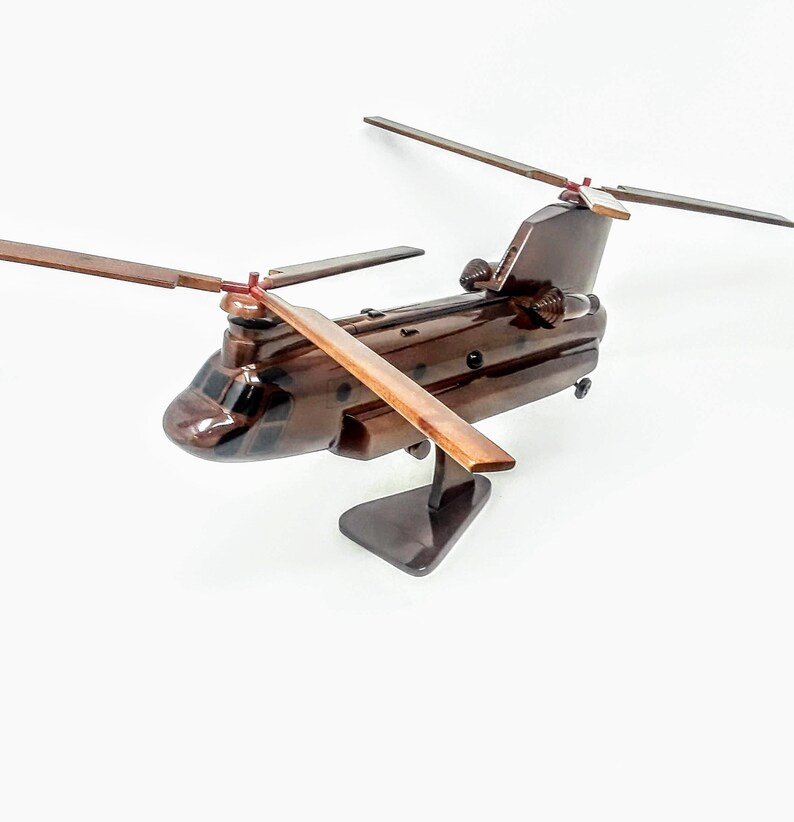CH47 Chinook Wooden Model Helicopter Made of Mahogany Wood Etsy