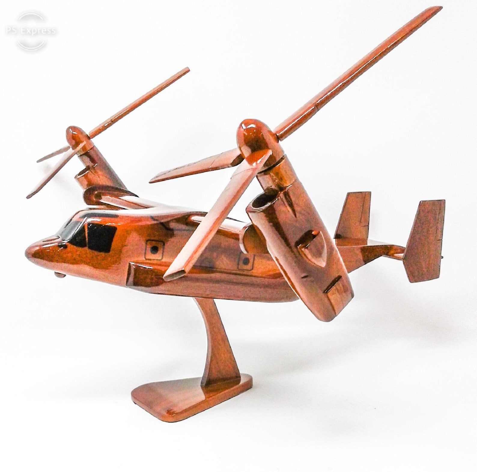 V22 Osprey Helicopter Wooden Model Made of Mahogany Wood Etsy