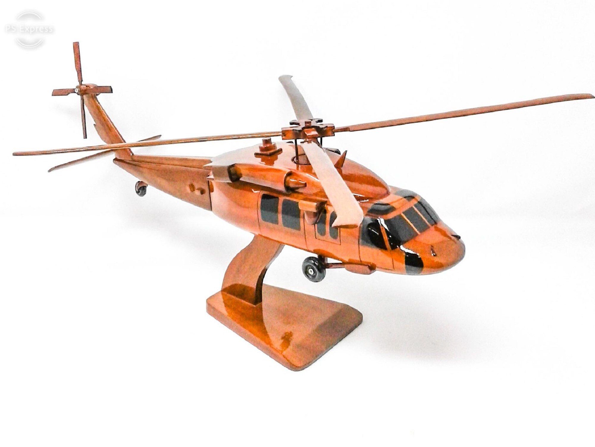 UH 60 Black Hawk Wooden Model Helicopter Made Mahogany Wood Etsy