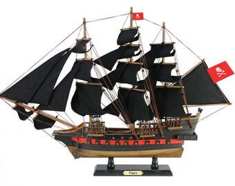 Wooden Henry Avery's Fancy Black Sails Limited Model Pirate Ship 26"