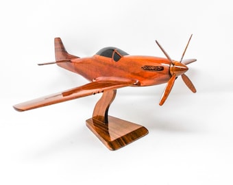 P51 Mustang Wooden Model - Made of Mahogany Wood