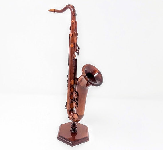 Saxophone wooden model Made of Mahogany Wood Etsy