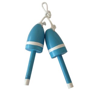 Set of 2 Wooden Light Blue Maine Lobster Trap Buoy 7 -  Canada