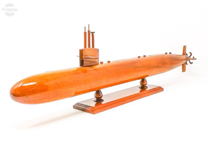 Los Angeles Class Submarine Wooden Model Made of Mahogany Etsy