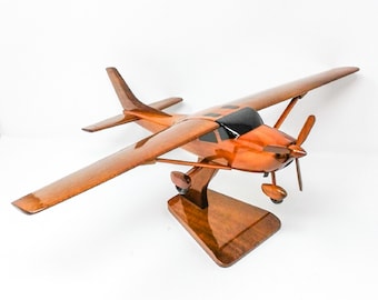 Cessna 182 - Wooden Model Airplane-Made of Mahogany Wood